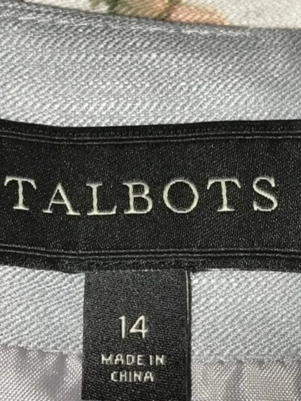 Talbots Linen Blend Hummingbird Botanical Floral Pencil Skirt 14